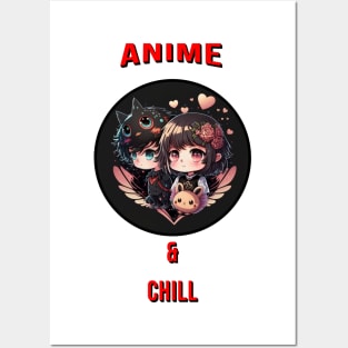 anime and chill Posters and Art